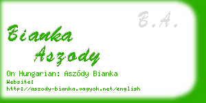 bianka aszody business card